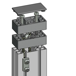 Chain In T-Slot Of Aluminum Profile 45x90